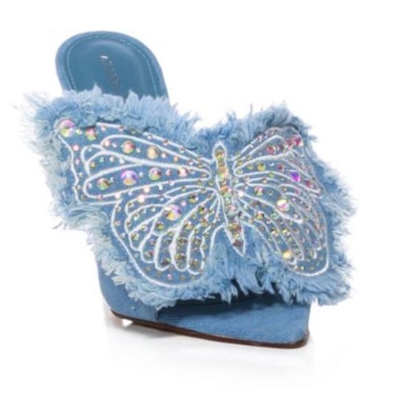 Azalea Wang Butterfly  Denim Sandals - Picture 5 of 5